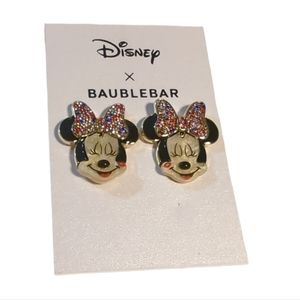 Disney Baublebar Minnie Mouse Pierced Earrings with Colorful Rhinestone …